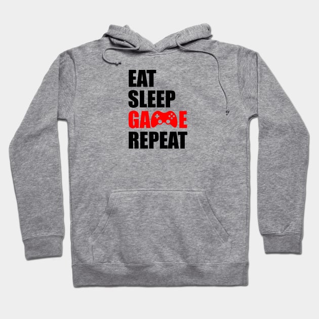 eat sleep game repeat Hoodie by Typography Dose